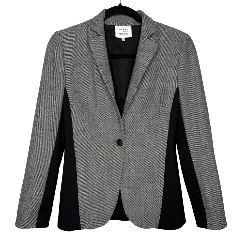 Akris Punto Wool Blazer Jacket 4 (Small) Single Button Slimming Saks Fifth Ave